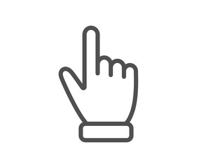 Hand cursor line icon. Click action sign. Finger pointer symbol. Quality design element. Linear style cursor icon. Editable stroke. Vector
