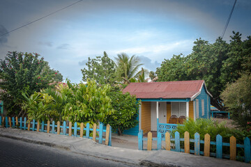 colorful house in Dominican republic in bayahibe
