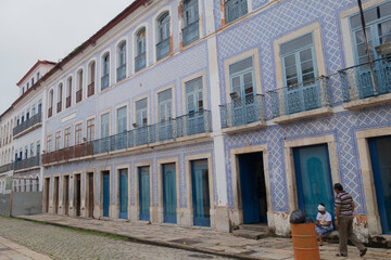 São Luis, MA, Brazil - March 13th, 2017 - Streets of the historic center of Sao Luis do Maranhão in Brazil
