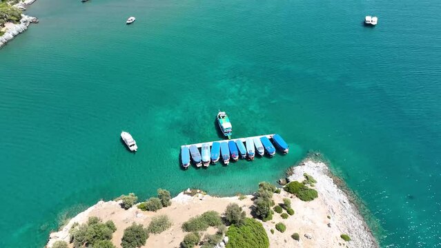 Dalyan Turkey drone aerial view. Bays of turkey. Fethiye. 