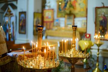 candles in orthodox church