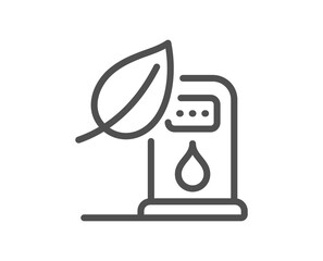 Petrol station line icon. Filling gas station sign. Diesel fuel symbol. Quality design element. Linear style petrol station icon. Editable stroke. Vector