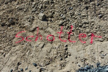 Schotter auf dem Bauplatz