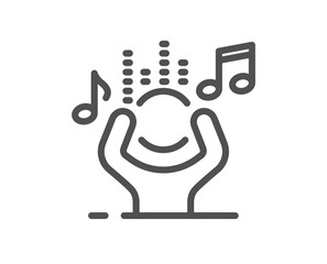 Noise line icon. Listen music sign. Loud singing symbol. Quality design element. Linear style noise icon. Editable stroke. Vector
