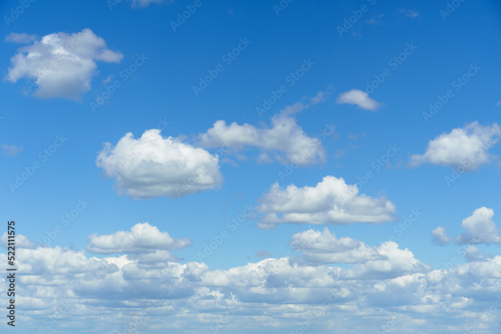 Wall mural beautiful blue sky with clouds on bright sunny day for abstract background