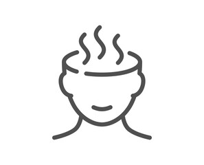 Stress line icon. Anxiety or Think worry sign. Mental health symbol. Quality design element. Linear style stress icon. Editable stroke. Vector