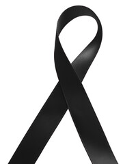 Black ribbon awareness isolated on white background - 522111983