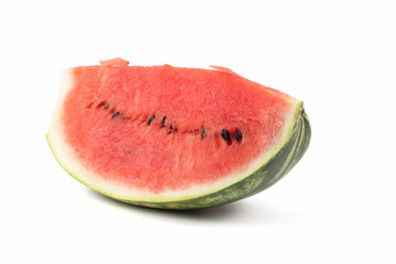 Sliced of watermelon isolated on bright background. Close up view.