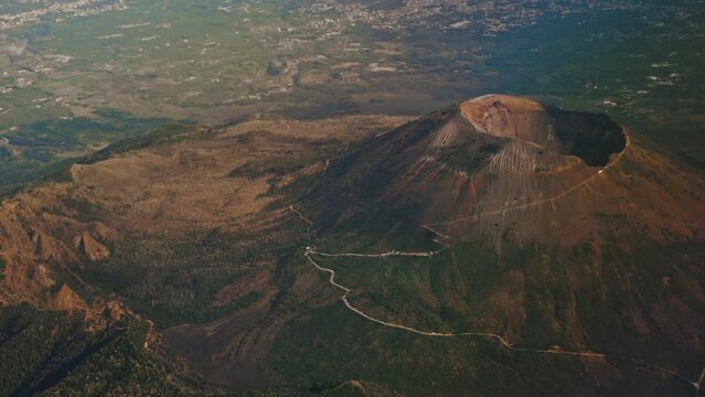 Italian Vesuvius volcano from the air.