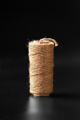 brown jute twine on a dark background