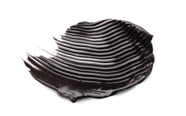 Black mascara shapes on transparent background