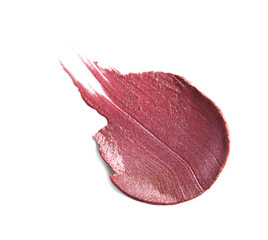 Smudged lipstick on transparent background