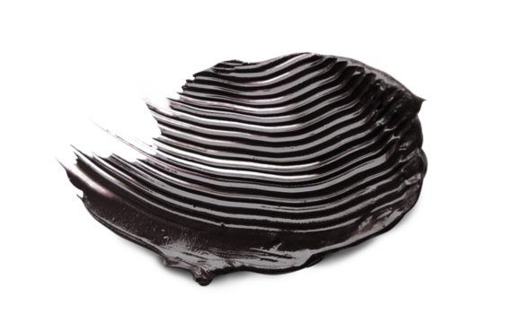 Black mascara shapes on transparent background
