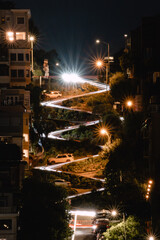Lombard street at night