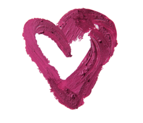 smashed pink heart shaped on transparent background