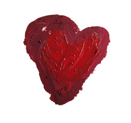 smashed red heart shaped on transparent background