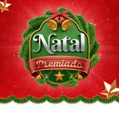 Selo 3D Natal Premiado social media composition