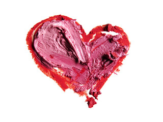 smashed red heart shaped on transparent background