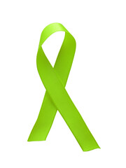 Green ribbon awareness isolated on transparent background