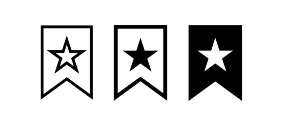 Bookmark icon. Favorite content symbol. Flag with star for web.
