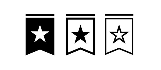 Bookmark icon. Favorite content symbol. Flag with star for web.