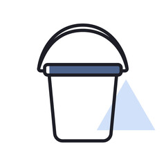 Garden plastic bucket isolated vector icon