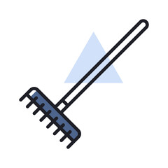 Garden rake vector isolated icon