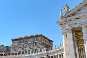 Exterior of the papal apartments of the Apostolic Palace in the Vatican City