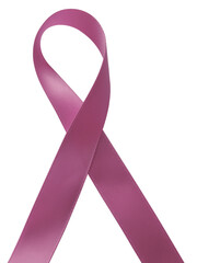 Pink ribbon against cancer isolated on transparent background