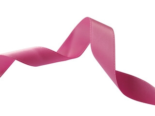 Pink ribbon over transparent background, design element