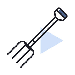 Garden pitchfork isolated vector icon