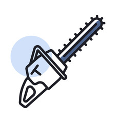 Garden chainsaw isolated vector icon