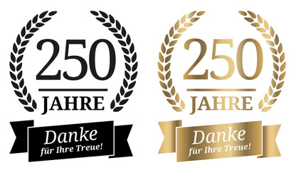 Signet 250 Jahre Gold und Schwarzweiß