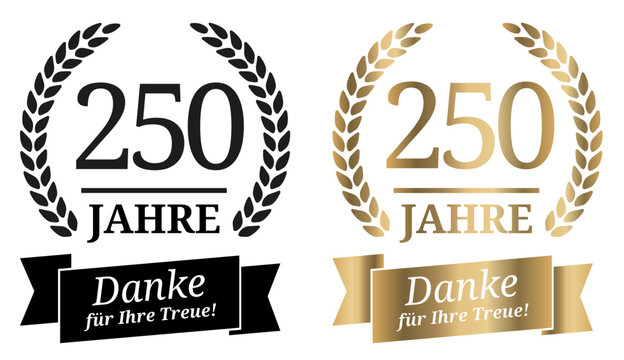 Signet 250 Jahre Gold und Schwarzwei&szlig;