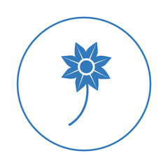 Fototapeta na wymiar Gift peace flower sticker icon | Blue Vector illustration |