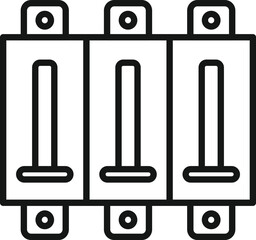 Breaker off icon outline vector. Fuse box