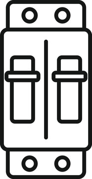 Electric breaker icon outline vector. Circuit box