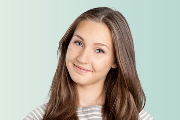 Naklejka premium Beauty image of a young woman with good skin gloss posing