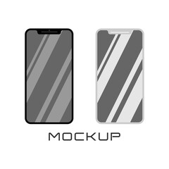 phone mockup on white background. Vector illustration
