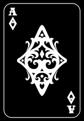 Ace of diamonds in vintage style