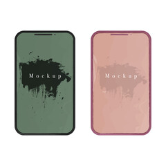 watercolor phone mockup on white background. Vector illustration