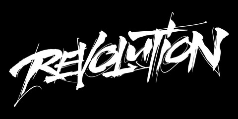 Revolution lettering text. modern calligraphy style.