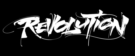Revolution lettering text. modern calligraphy style.