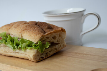 Traditional Italian Bread, Ciabatta , Tuna Sandwich