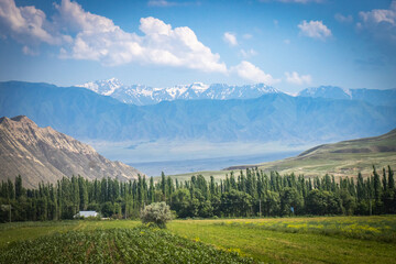mountain landscape in kyrgyzstan, central asia