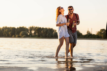 couple walking on the beach