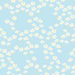 Fototapeta na wymiar Beautiful floral pattern in small daisies. Ditsy print. Floral seamless background. Vintage template for fashion prints.