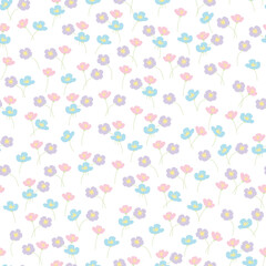 Beautiful floral pattern in with cutes pastel flowers. Ditsy print. Floral seamless background. Vintage template for fashion prints.