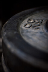 close up of a dumbbell