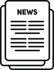 Newspaper icon outline vector. News paper